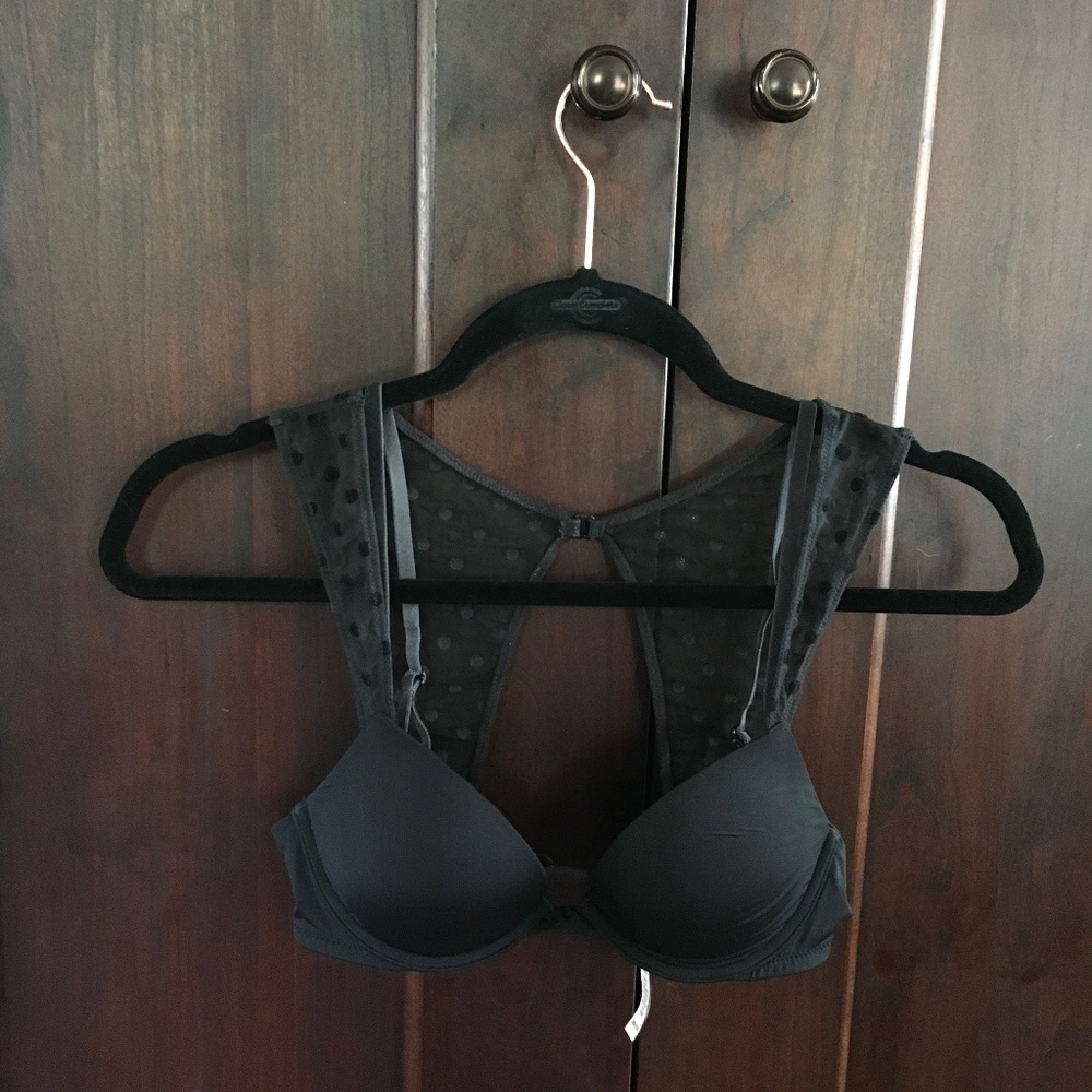 Black Victoria's Secret Mesh Push Up Bra 32B
